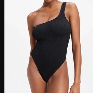 Good American Always Fits One Shoulder‎ One piece Swim Suit M nwot